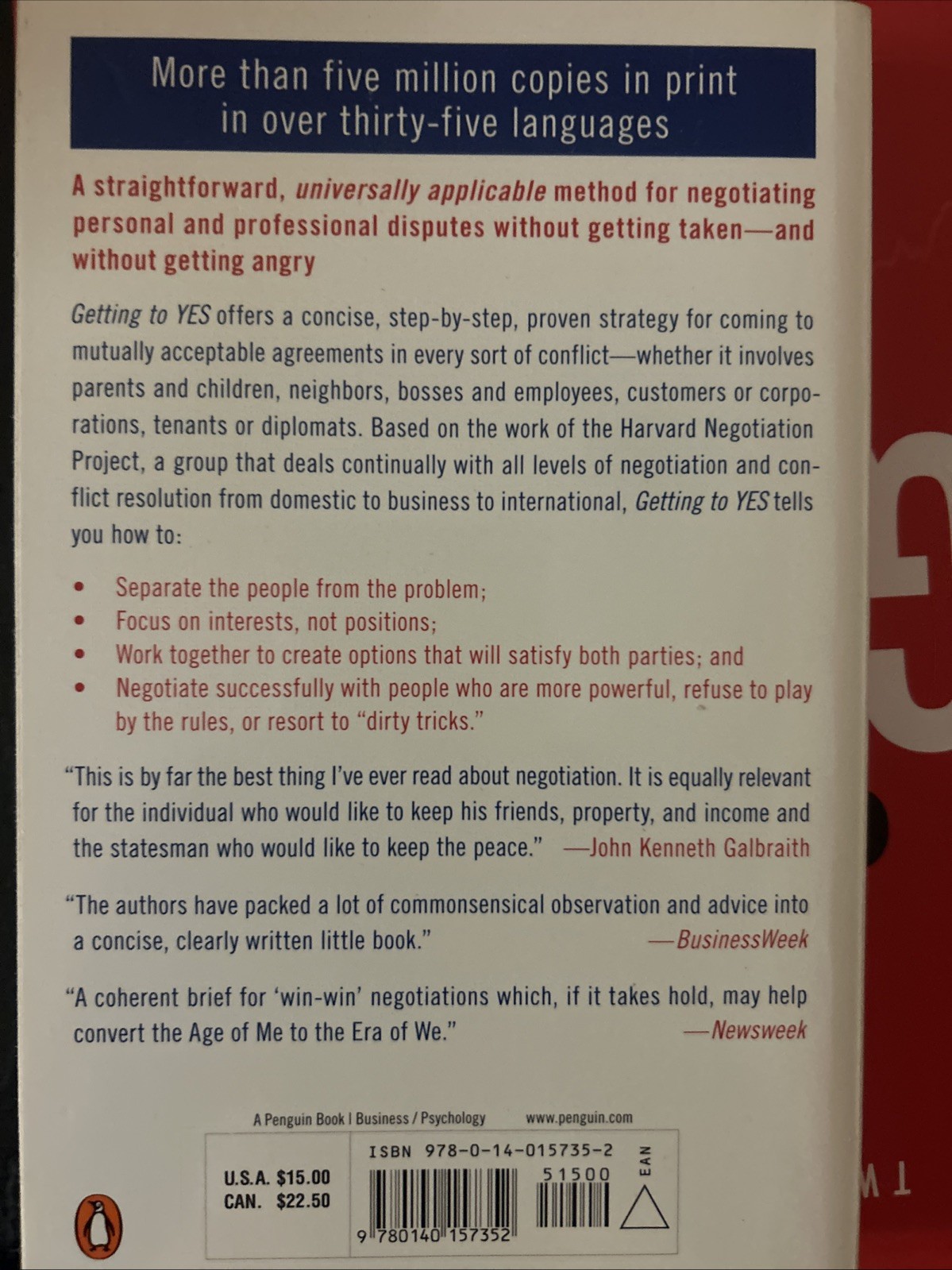 Getting to Yes : Negotiating Agreement Without Giving In by Roger Fisher and…