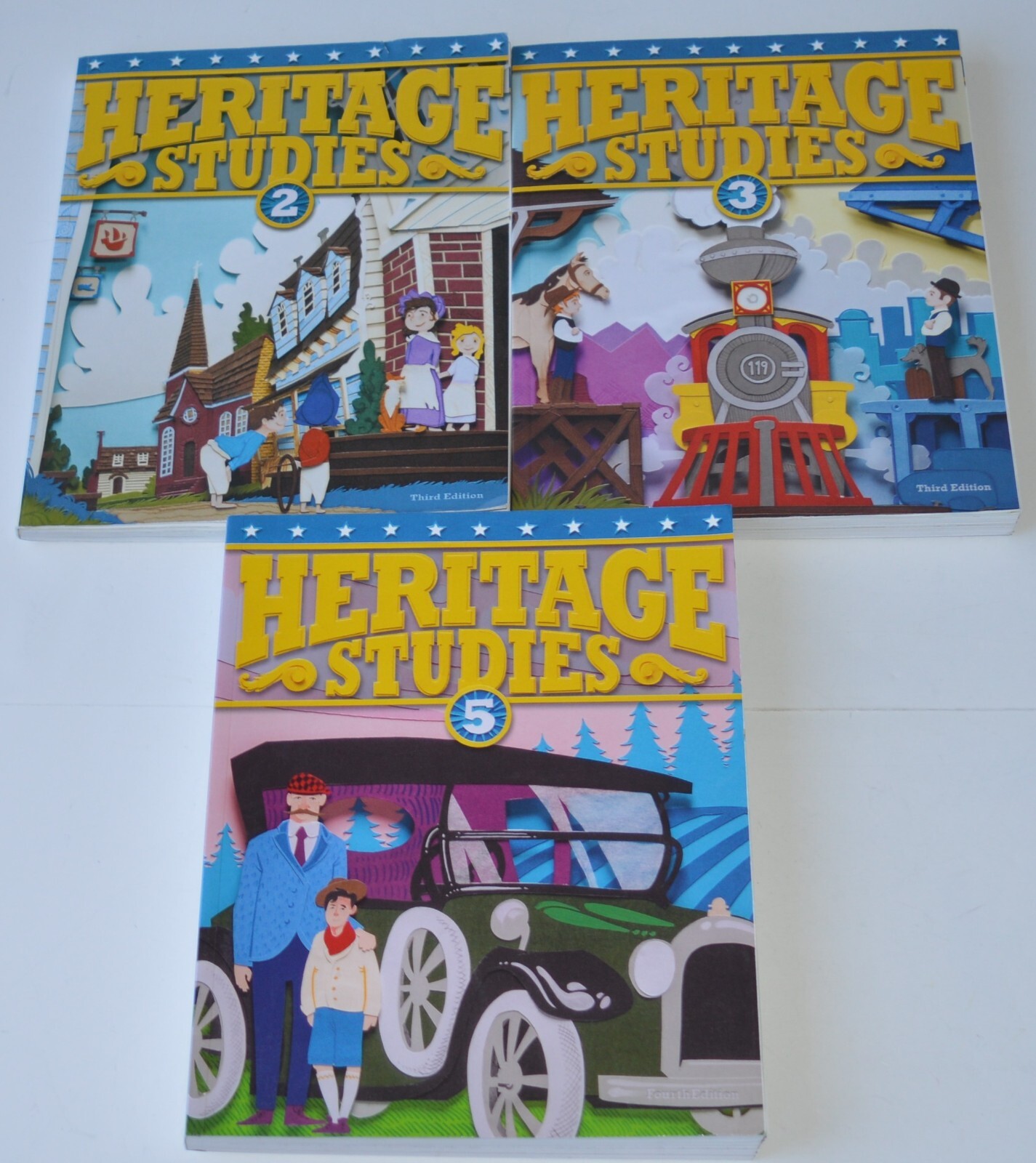 BJU Press Heritage Studies 2 3 & 5 Lot of 3 Textbooks