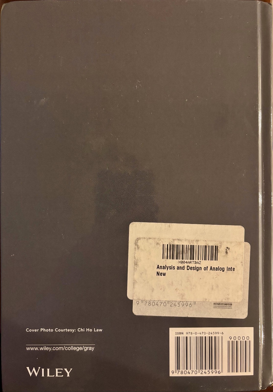 Analysis and Design of Analog Integrated Circuits (Fifth Edition)