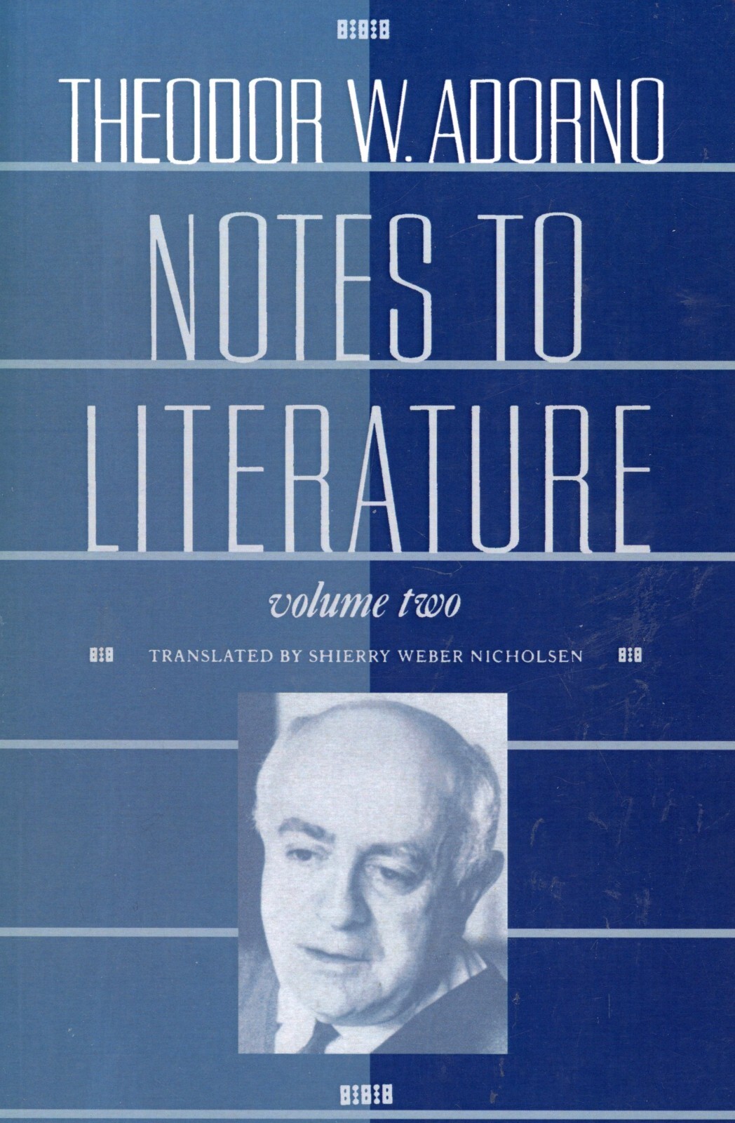 Notes to Literature Vol. 2 – Theodor W. Adorno (Paperback, 1992) VERY GOOD
